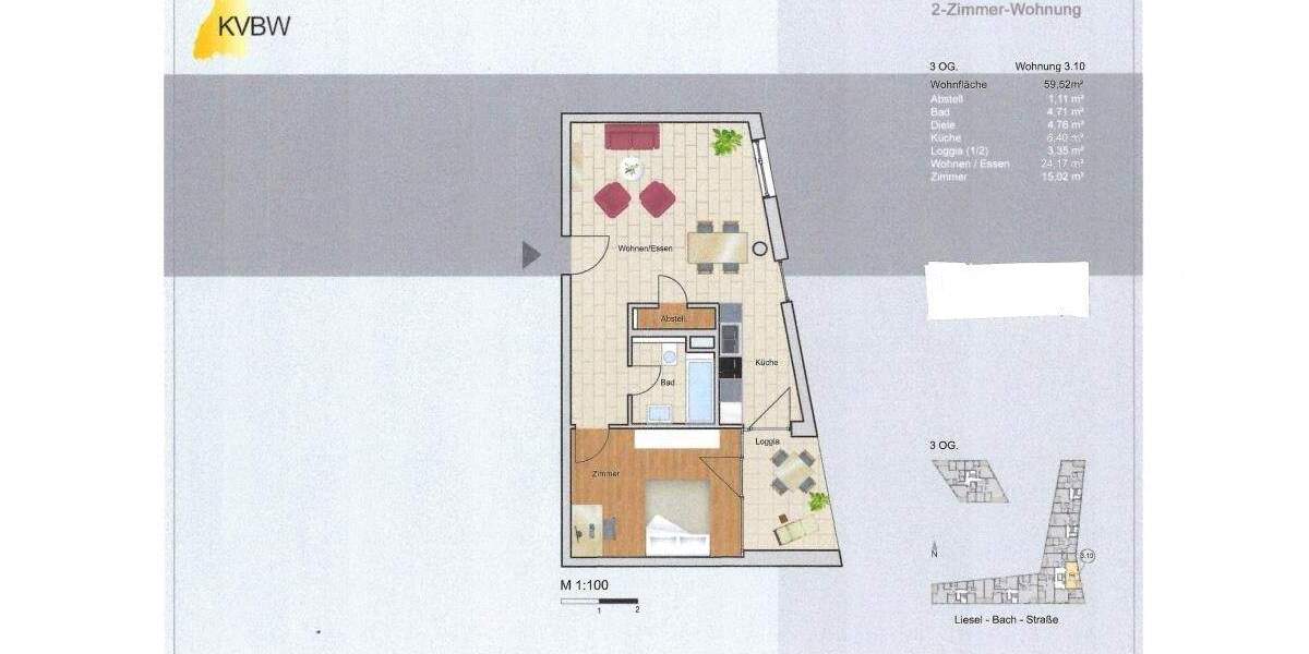 Wohnen mit Seeblick - 2,5 Zimmer Wohnung im 3. Obergeschoss 2 zimmer