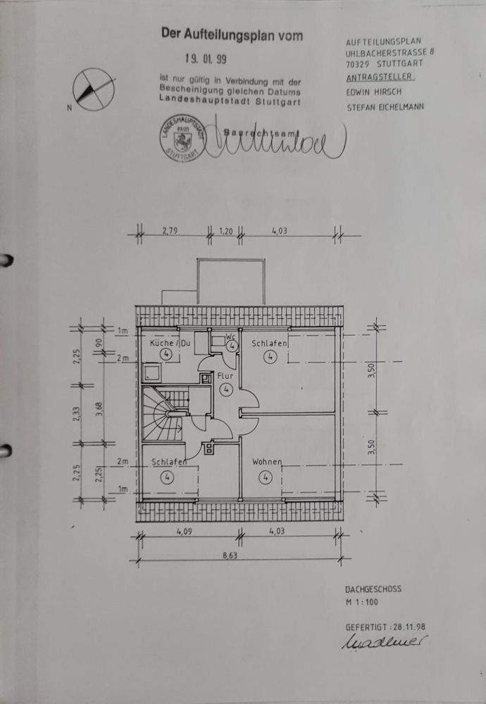 Attraktives 4-Familienhaus in zentraler Lage von Stuttgart-Obertürkheim 1 zimmer