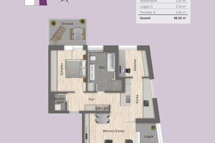Wohnung Weinstadt - 2.5 Zimmer, 88 m&sup2;, 1.495&euro; | Angebot:26514906