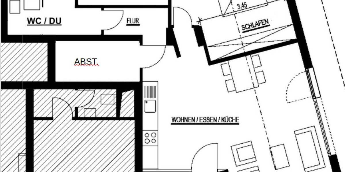 Etagenwohnung Leinfelden Unteraichen - 2 Zimmer, 68 m&sup2;, 275.000&euro; | Angebot:25992806