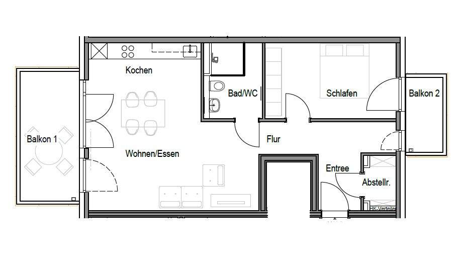 Etagenwohnung Stuttgart Untertürkheim - 2 Zimmer, 70 m&sup2;, 1.280&euro; | Angebot:23059547