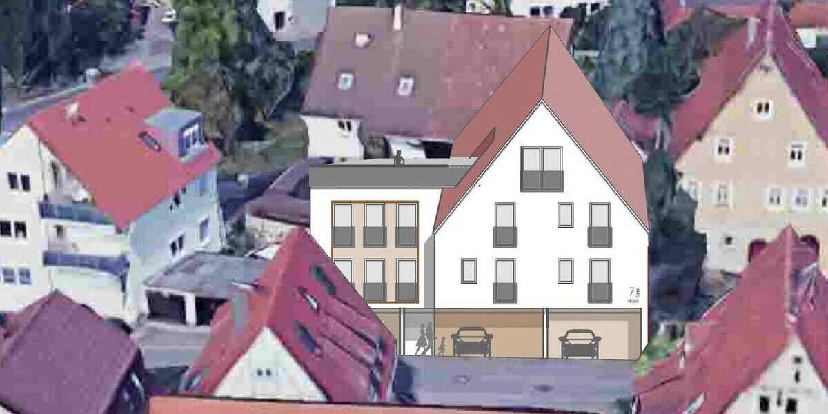 Aichtal-Aich Ortsmitte - Projekt mit Genehmigung: MFH 7 WE, 464 m² Wfl., 7 Carports, 327 m² Grdst. zimmer