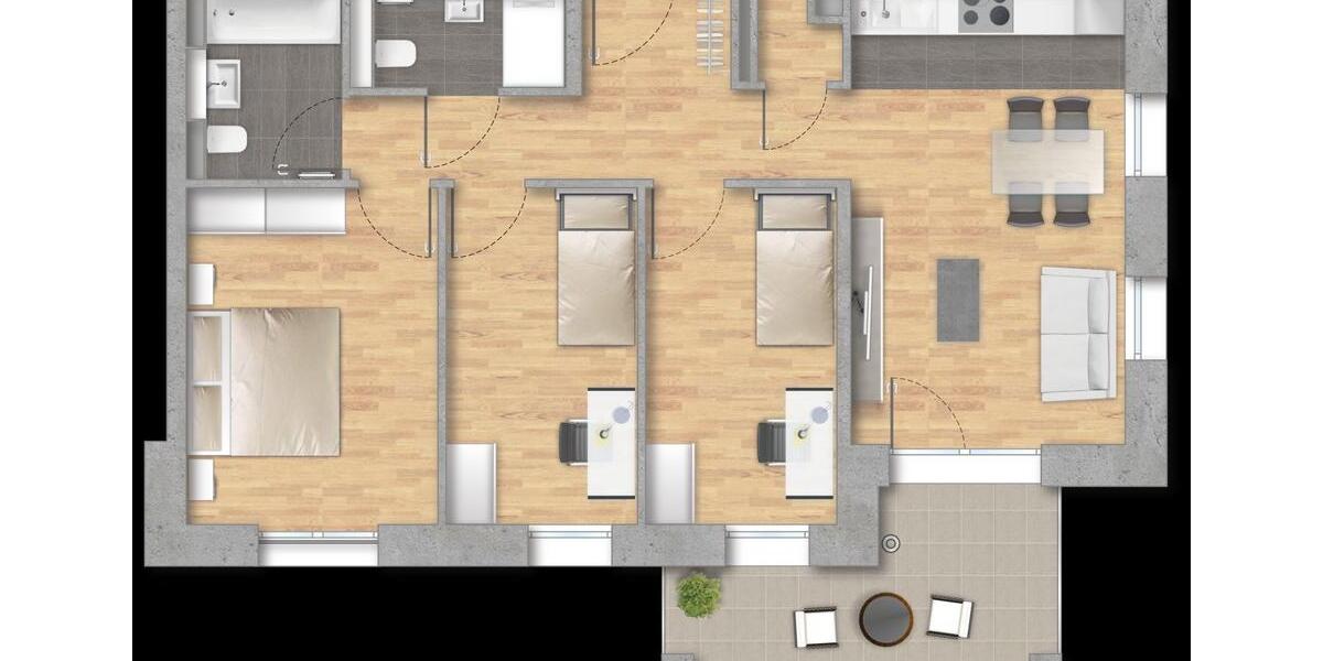 Etagenwohnung Esslingen am Neckar Hegensberg - 4 Zimmer, 77 m&sup2;, 1.400&euro; | Angebot:25491528