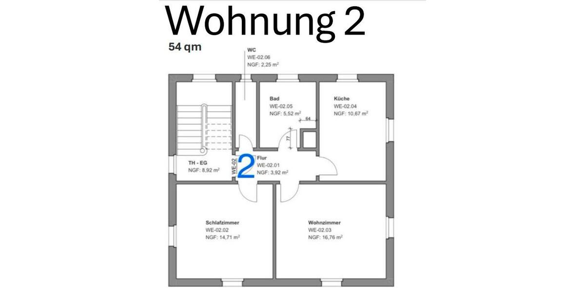 Etagenwohnung Esslingen am Neckar Oberesslingen - 2 Zimmer, 54 m&sup2;, 880&euro; | Angebot:26326743