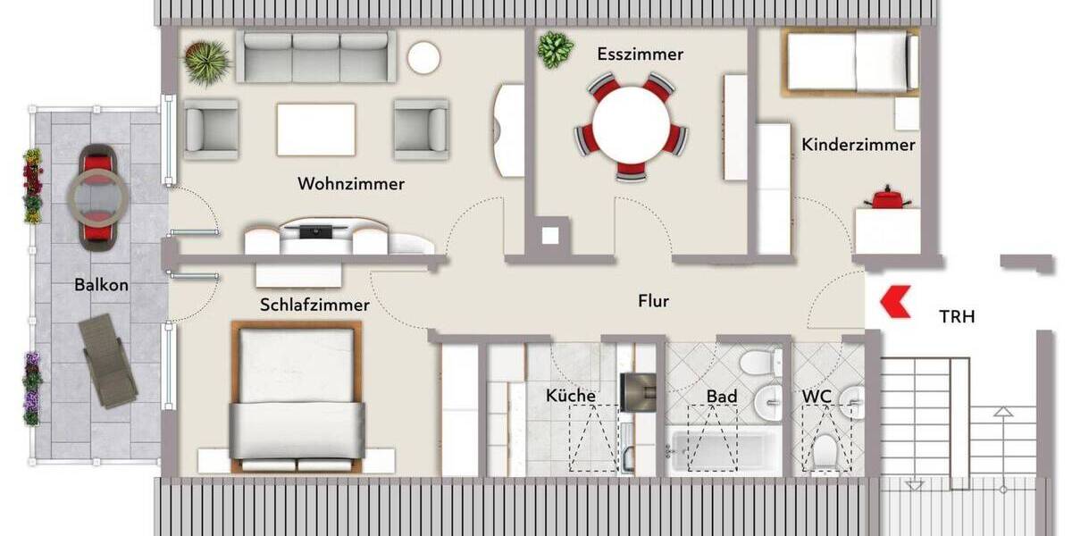 Etagenwohnung Schönaich - 4 Zimmer, 64 m&sup2;, 229.000&euro; | Angebot:25704360