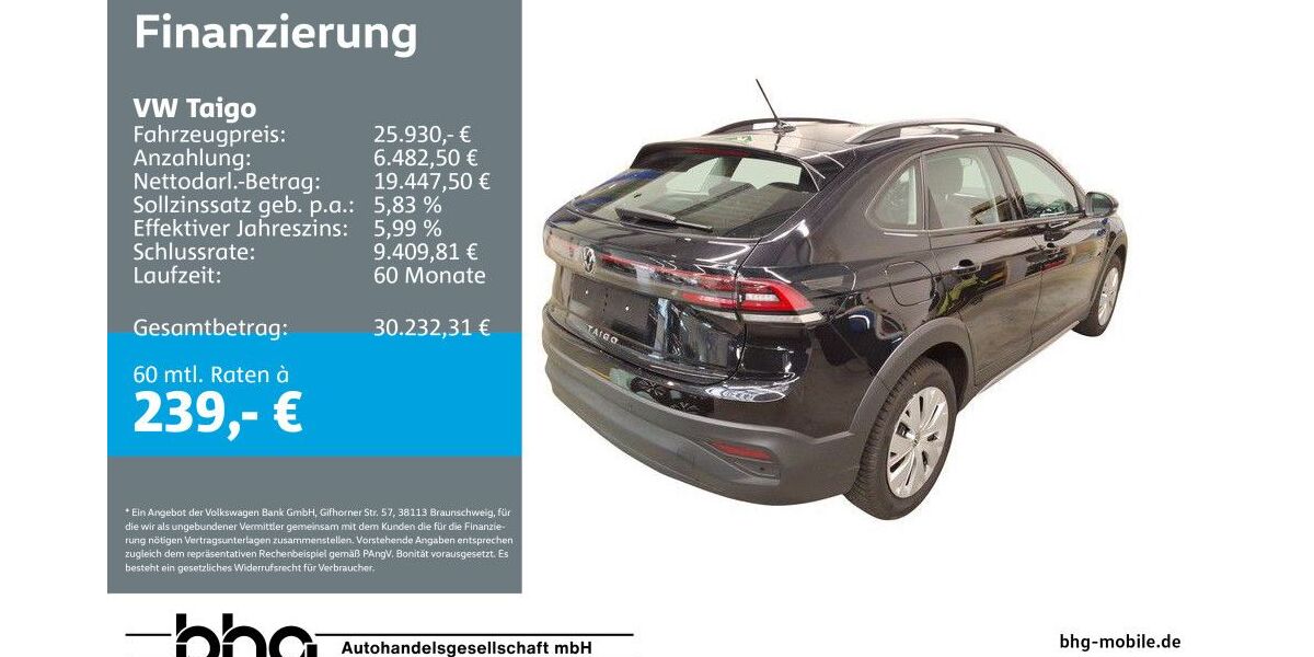 VW Taigo 6.575 km 25.930 &euro; Metzingen 72555