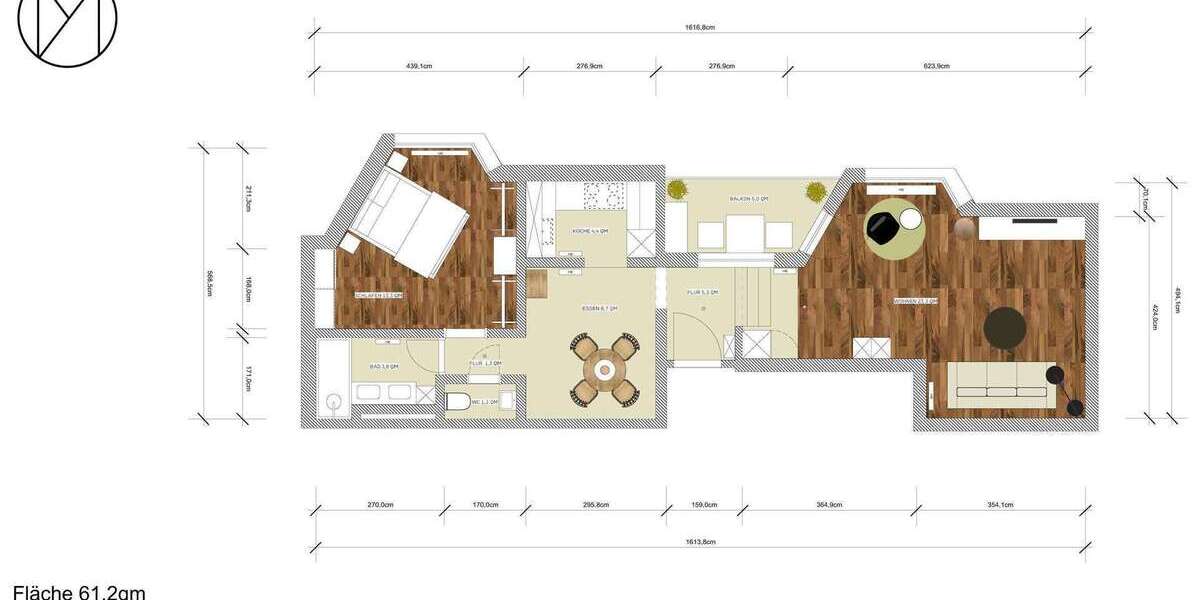 Etagenwohnung Stuttgart Sillenbuch - 2.5 Zimmer, 63 m&sup2;, 395.000&euro; | Angebot:26592656