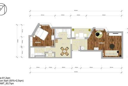 Wohnung Stuttgart Sillenbuch - 2.5 Zimmer, 63 m&sup2;, 395.000&euro; | Angebot:26592656