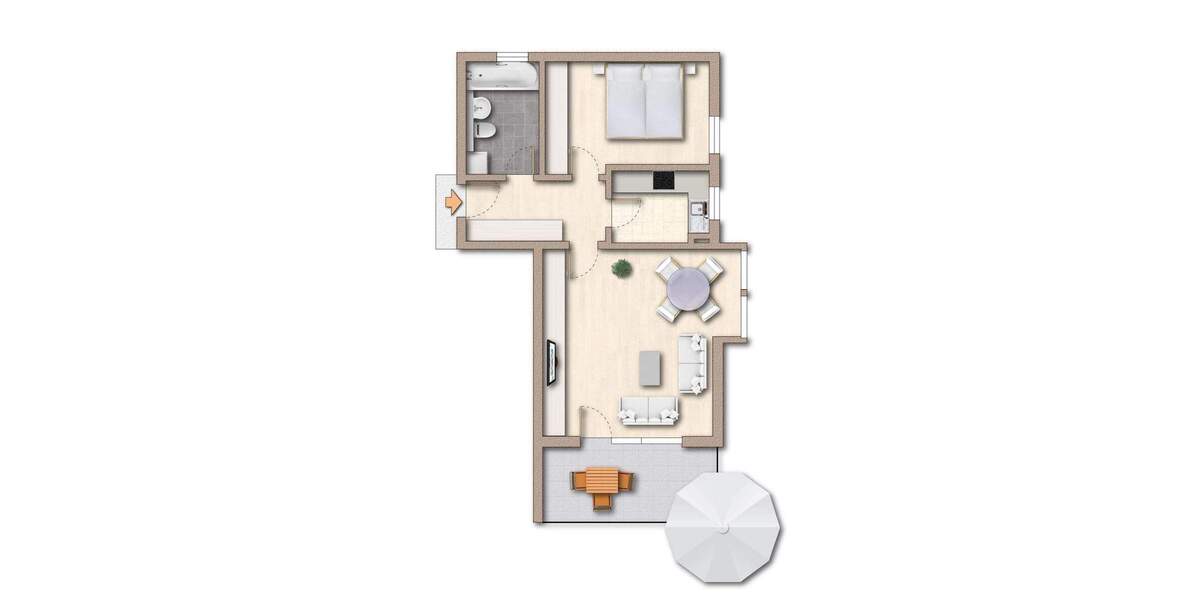 Etagenwohnung Leonberg Höfingen - 2 Zimmer, 60 m&sup2;, 224.000&euro; | Angebot:25701209