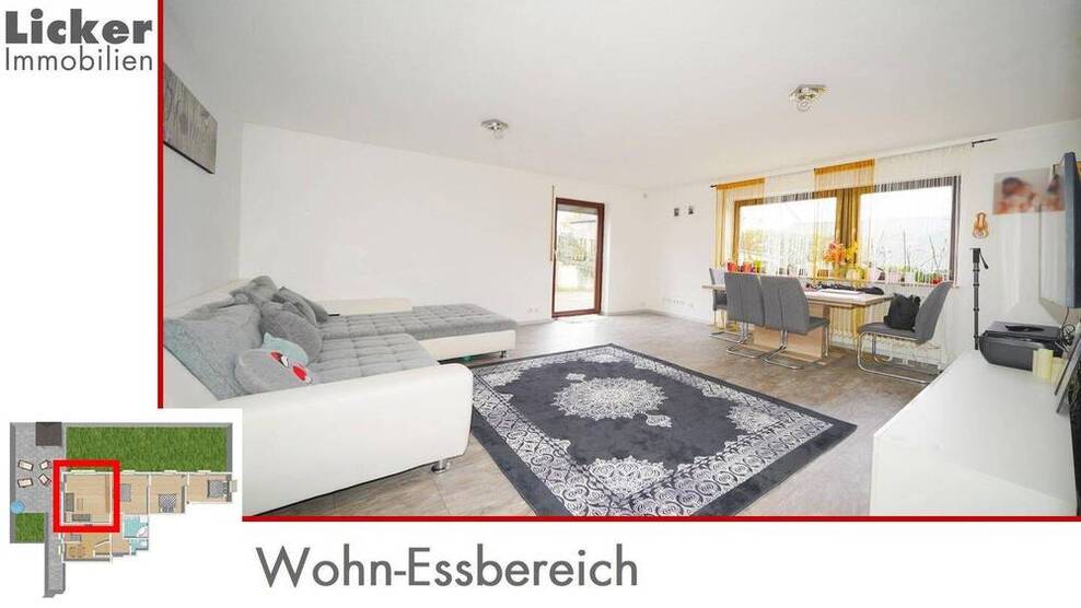 * Gartengeschoss-Whg. mit 130m² Terrassen- und Gartenfläche.
