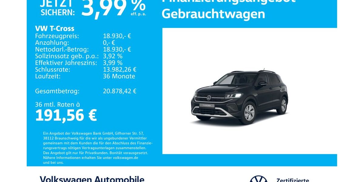 VW T-Cross 11.619 km 18.930 &euro; Stuttgart-Feuerbach 70469