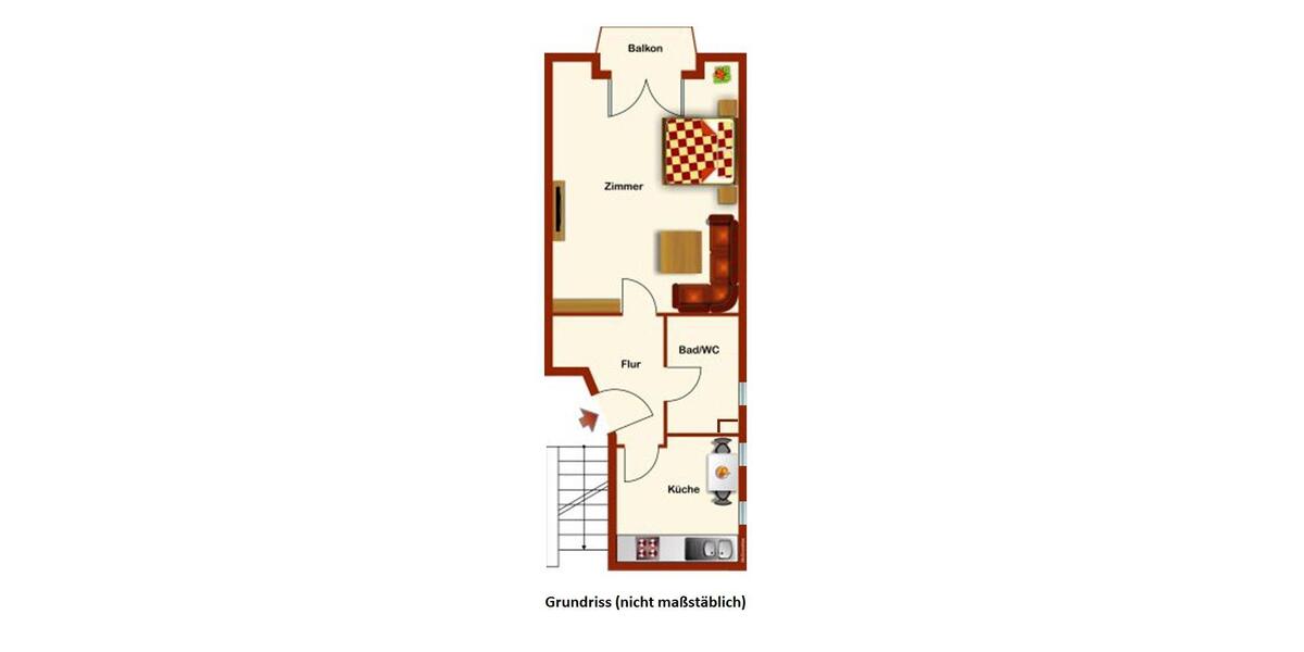Hochparterre Stuttgart Degerloch - 1.5 Zimmer, 28 m&sup2;, 665&euro; | Angebot:26152553