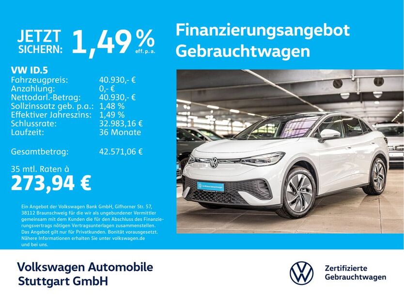 VW ID.5 13.738 km 40.430 € Stuttgart-Feuerbach 70469