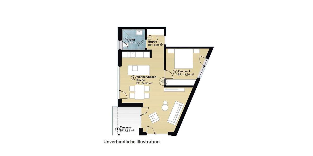 Etagenwohnung Hildrizhausen - 2 Zimmer, 60 m&sup2;, 363.000&euro; | Angebot:23984589