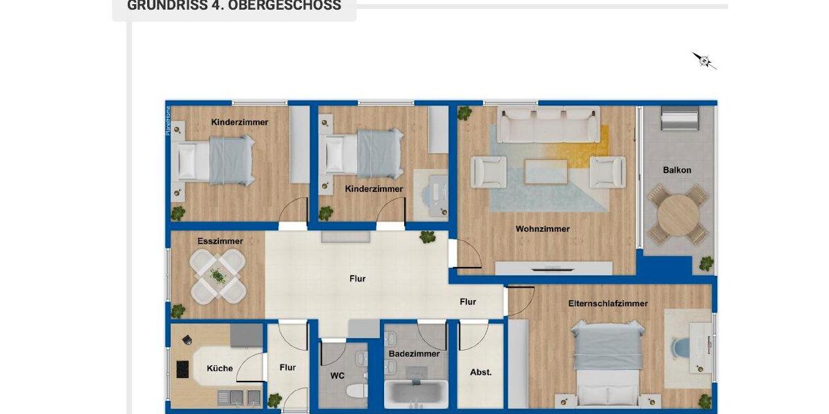 Etagenwohnung Leinfelden-Echterdingen Echterdingen - 4 Zimmer, 107 m&sup2;, 1.400&euro; | Angebot:26519420