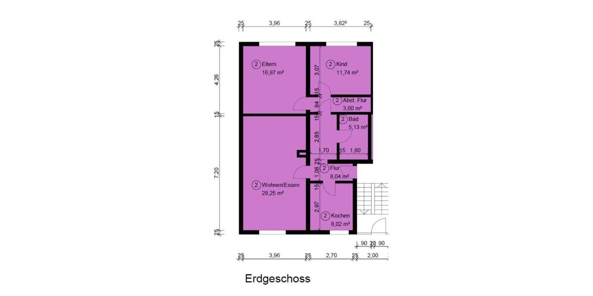 Etagenwohnung Stuttgart Hofen - 3 Zimmer, 82 m&sup2;, 285.000&euro; | Angebot:25724240