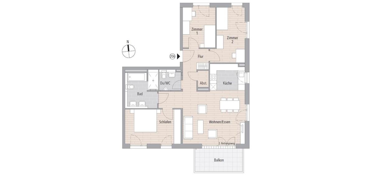Etagenwohnung Esslingen am Neckar Oberesslingen - 4 Zimmer, 101 m&sup2;, 1.850&euro; | Angebot:26577712