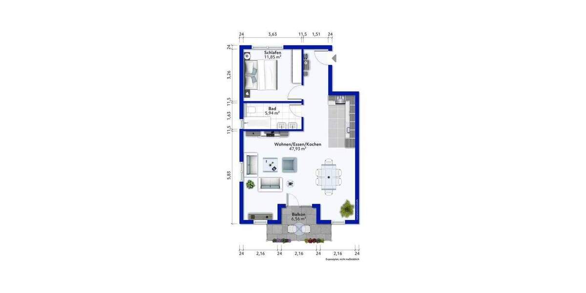 Etagenwohnung Leonberg - 2 Zimmer, 69 m&sup2;, 280.000&euro; | Angebot:25251112