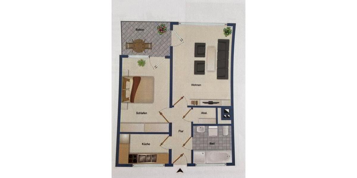 Etagenwohnung Tübingen Lustnau - 2 Zimmer, 53 m&sup2;, 262.000&euro; | Angebot:26325683