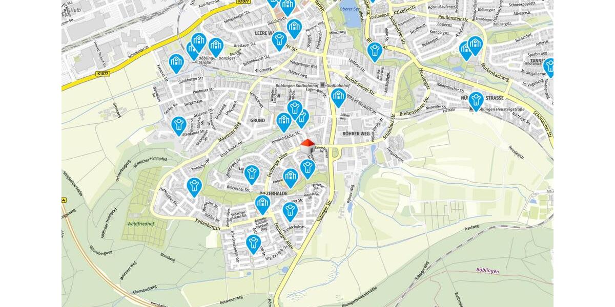 Etagenwohnung Böblingen Dagersheim - 3 Zimmer, 80 m&sup2;, 1.150&euro; | Angebot:25053760