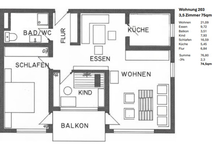Wohnung Holzgerlingen - 3.5 Zimmer, 75 m&sup2;, 795&euro; | Angebot:25392234