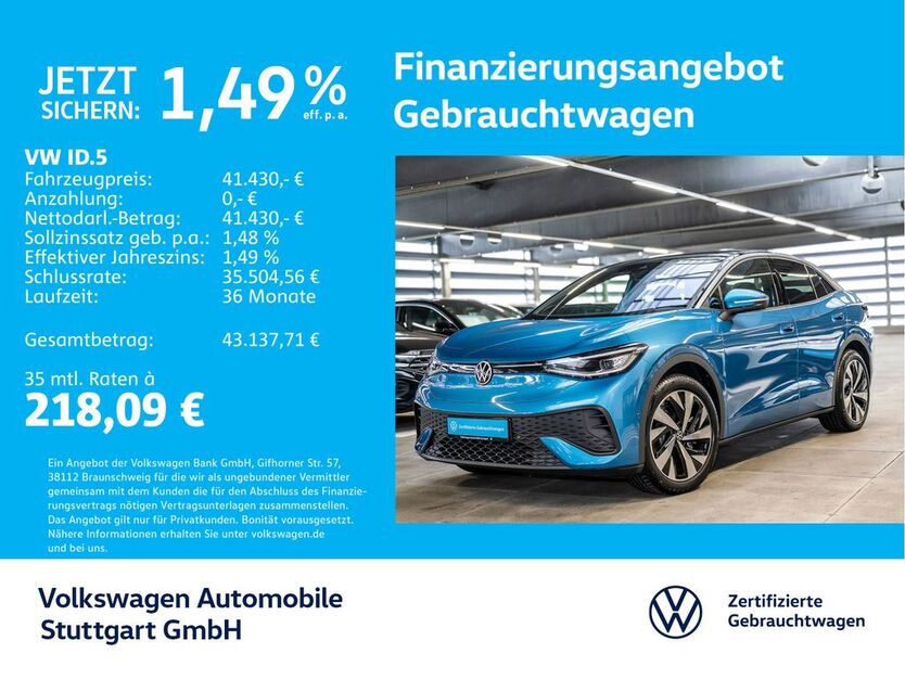 VW ID.5 9.546 km 40.930 € Stuttgart-Feuerbach 70469