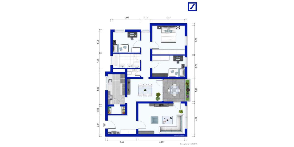 Etagenwohnung Böblingen Dagersheim - 4 Zimmer, 111 m&sup2;, 357.000&euro; | Angebot:25475570