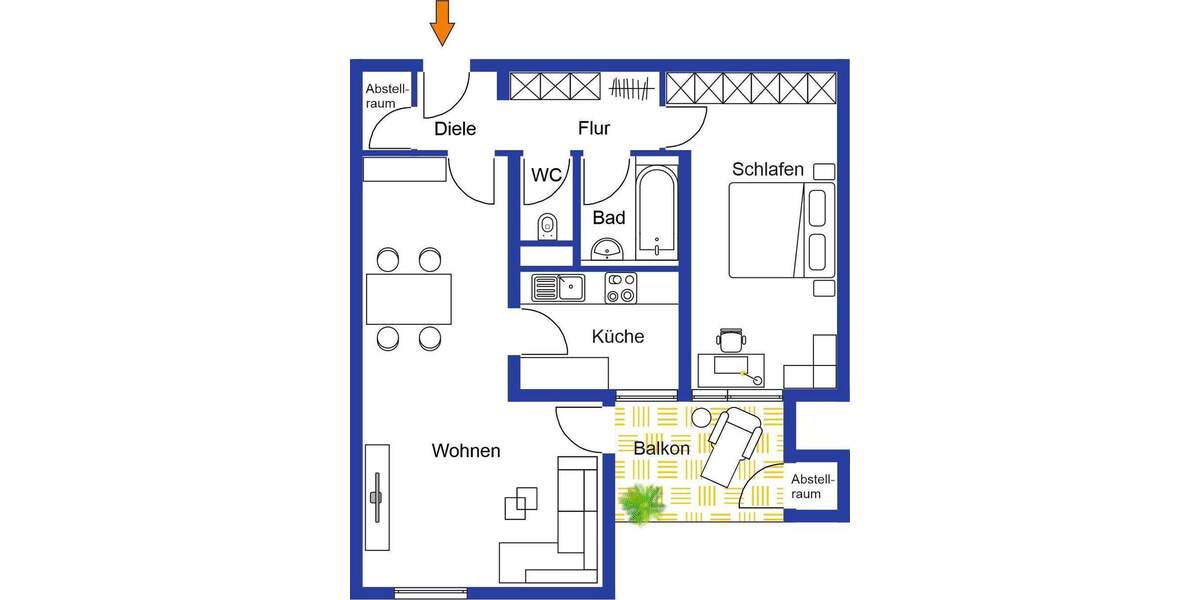 Etagenwohnung Böblingen Dagersheim - 2 Zimmer, 70 m&sup2;, 269.000&euro; | Angebot:24451072