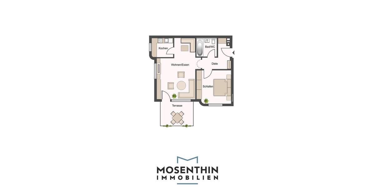 Etagenwohnung Filderstadt / Plattenhardt Plattenhardt - 2 Zimmer, 50 m&sup2;, 195.000&euro; | Angebot:26202170