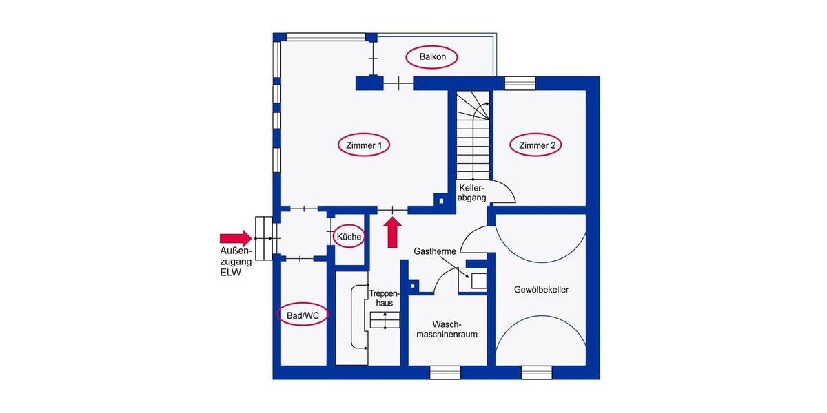 Etagenwohnung Backnang - 2 Zimmer, 44 m&sup2;, 550&euro; | Angebot:26024045