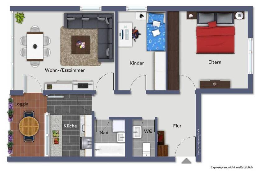 3-Zimmer-Wohnung mit Balkon und Tiefgaragenstellplatz in Möglingen