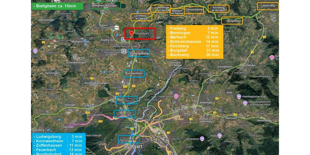 Etagenwohnung Ludwigsburg Eglosheim - 1 Zimmer, 13 m&sup2;, 535&euro; | Angebot:26346916