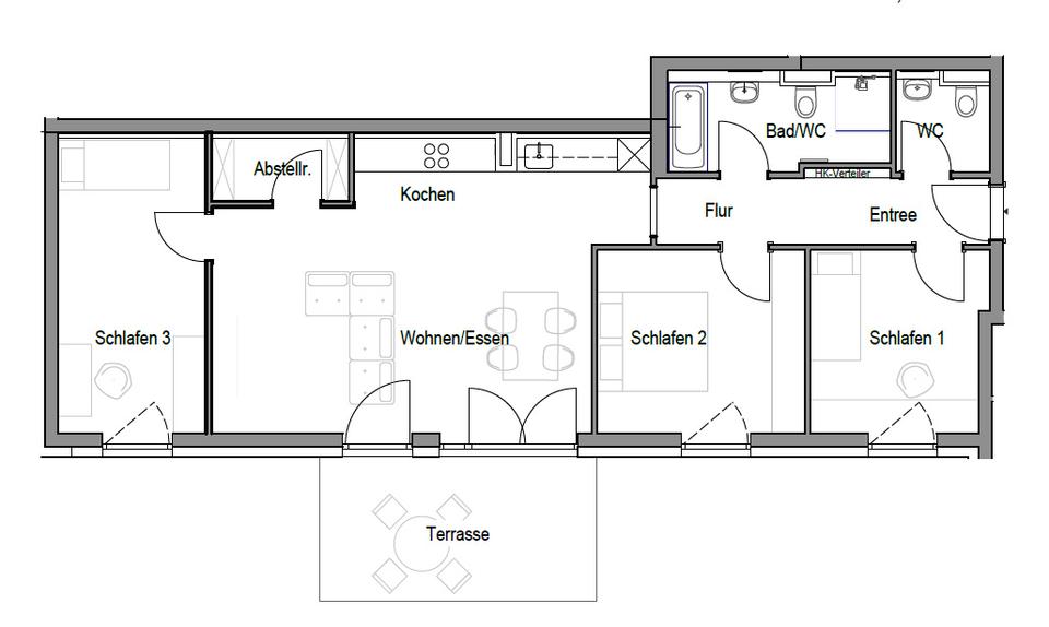 Terrassenwohnung Stuttgart Luginsland - 4 Zimmer, 100 m&sup2;, 1.650&euro; | Angebot:26263040