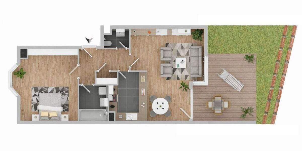 Etagenwohnung Stuttgart Hedelfingen - 2 Zimmer, 64 m&sup2;, 249.000&euro; | Angebot:25703751