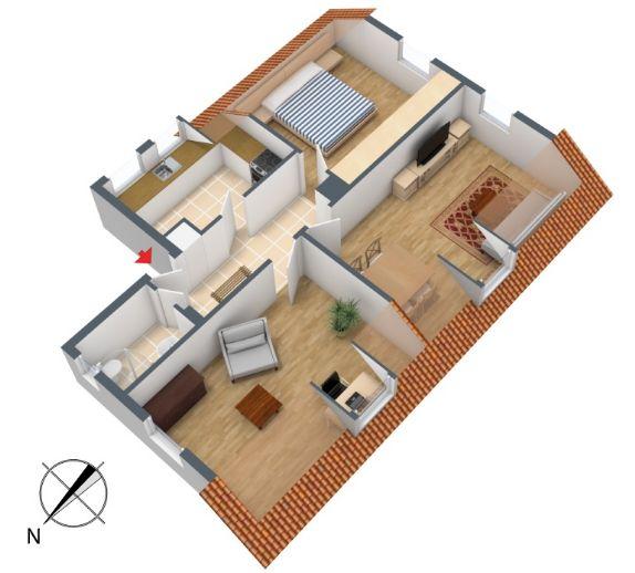 Dachgeschoßwohnung Stuttgart Neuwirtshaus - 3 Zimmer, 56 m&sup2;, 760&euro; | Angebot:26248981