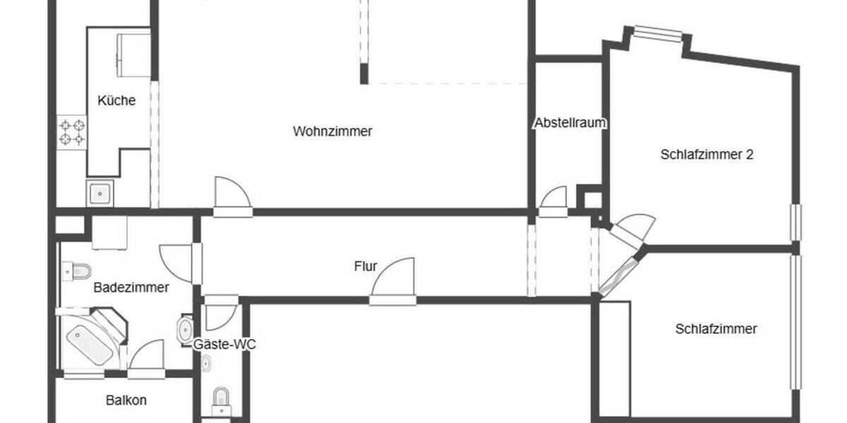 Etagenwohnung Stuttgart Feuerbach - 3 Zimmer, 89 m&sup2;, 299.000&euro; | Angebot:26807265