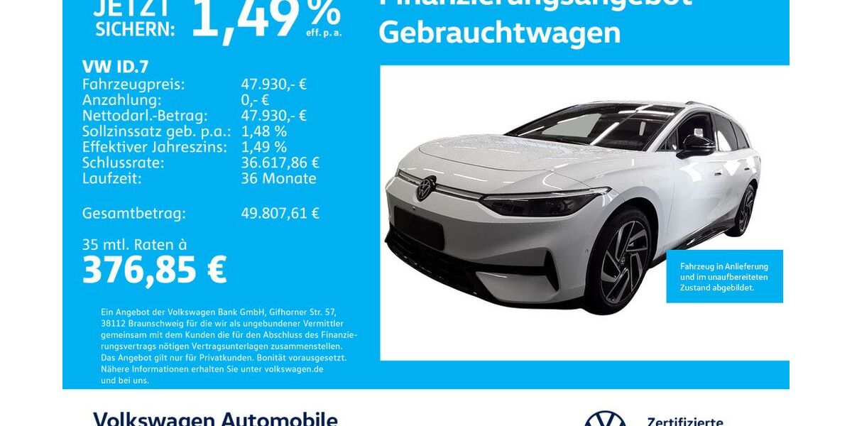 VW ID.7 8.400 km 47.530 € Stuttgart-Wangen 70188