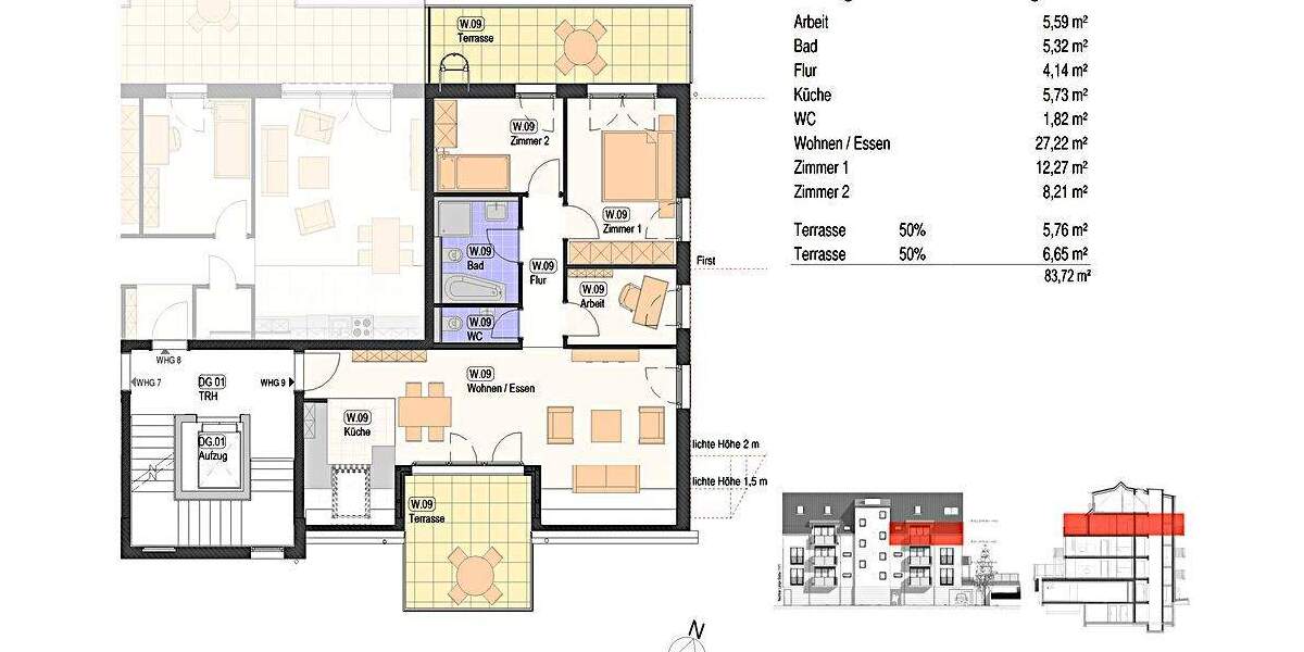 Etagenwohnung Nürtingen / Neckarhausen Neckarhausen - 3 Zimmer, 82 m&sup2;, 536.000&euro; | Angebot:24907224