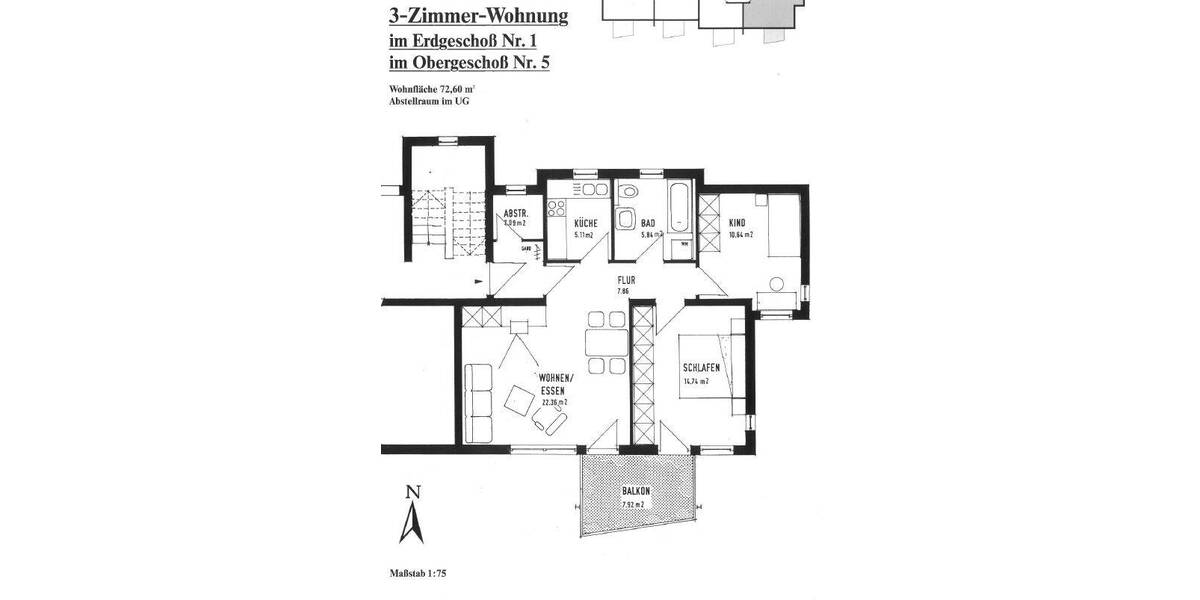 Etagenwohnung Ebersbach an der Fils Ebersbach - 3 Zimmer, 72 m&sup2;, 350.000&euro; | Angebot:26345227