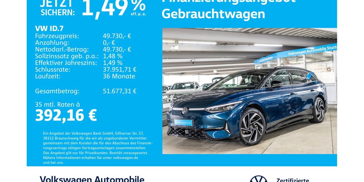 VW ID.7 14.358 km 49.730 € Stuttgart-Wangen 70188