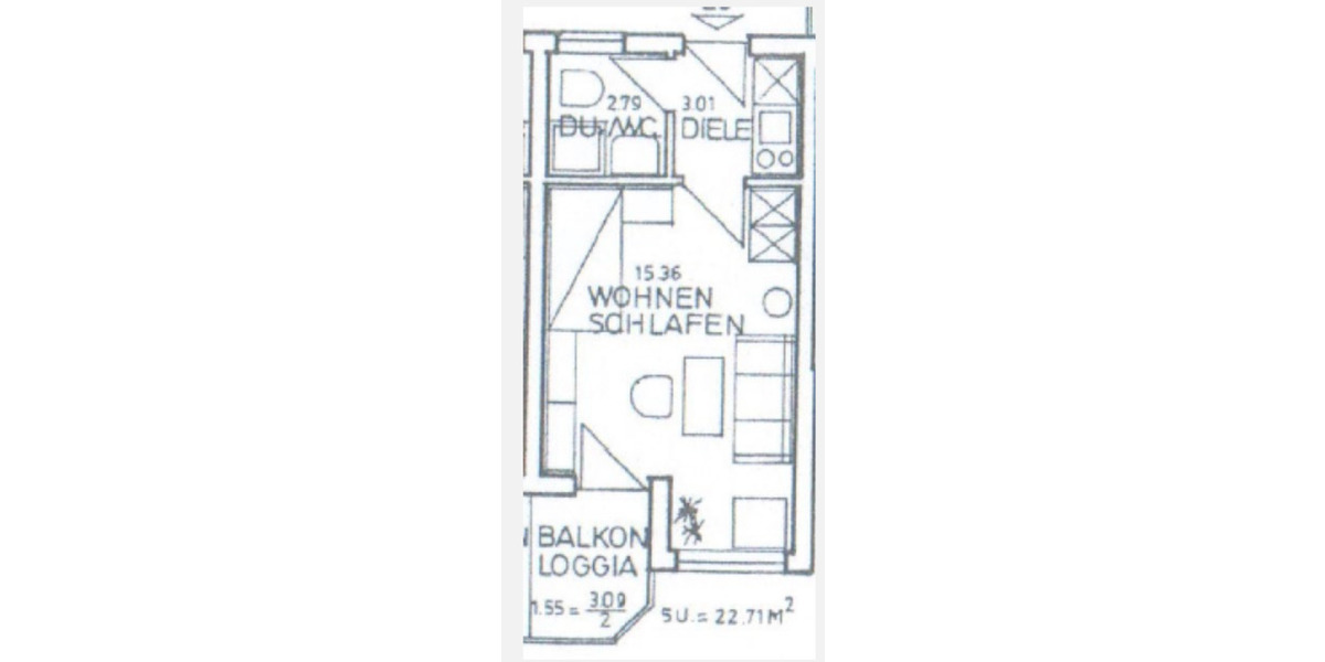 Etagenwohnung Waiblingen - 1 Zimmer, 23 m&sup2;, 500&euro; | Angebot:25351951