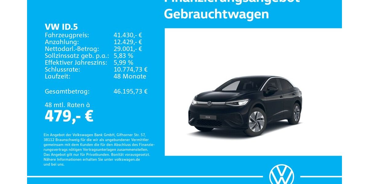 VW ID.5 11.324 km 41.430 &euro; Stuttgart-Wangen 70188