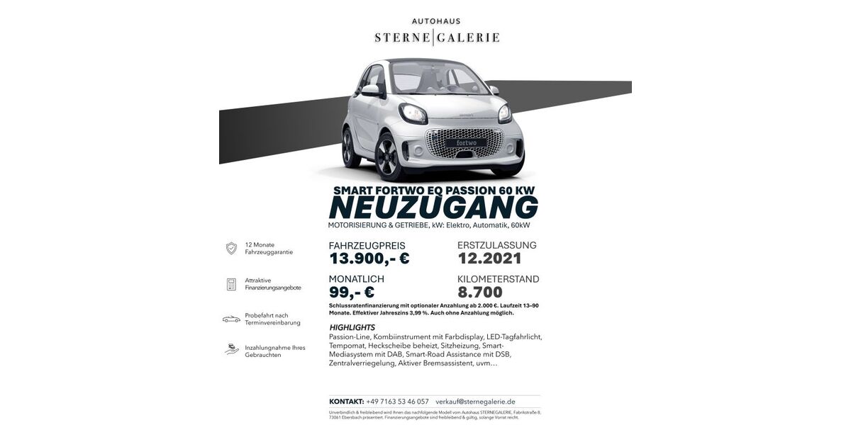 Smart ForTwo 8.700 km 13.900 &euro; Ebersbach an der Fils 73061