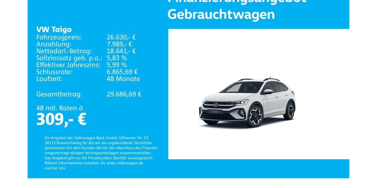 VW Taigo 27.120 km 26.630 &euro; Stuttgart-Wangen 70188