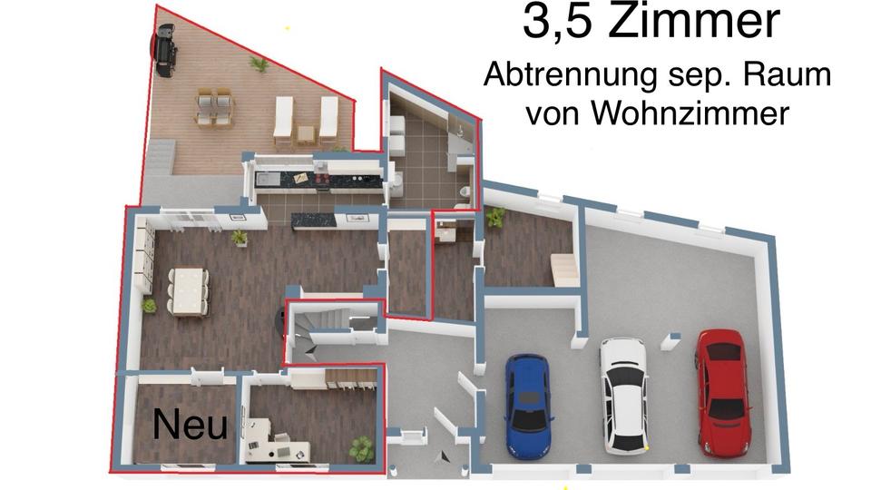 Erdgeschoßwohnung Ludwigsburg Eglosheim - 2.5 Zimmer, 91 m&sup2;, 1.370&euro; | Angebot:26323344