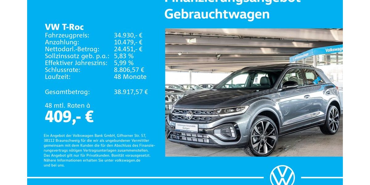 VW T-Roc 1.505 km 34.930 &euro; Stuttgart-Wangen 70188