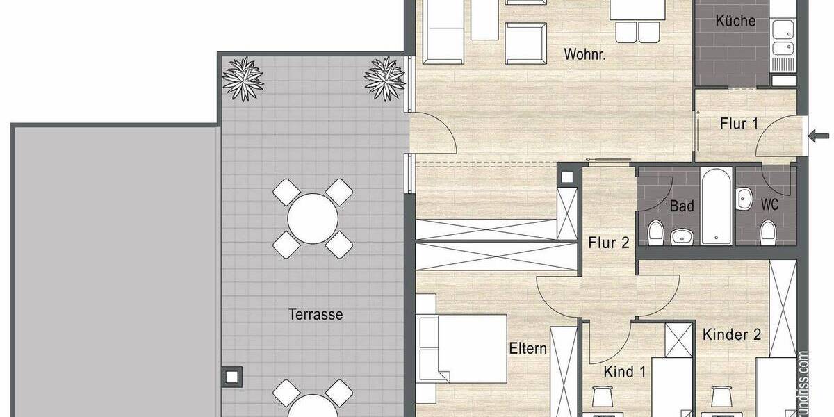 Terrassenwohnung Stuttgart Botnang - 4 Zimmer, 113 m&sup2;, 595.000&euro; | Angebot:26512913