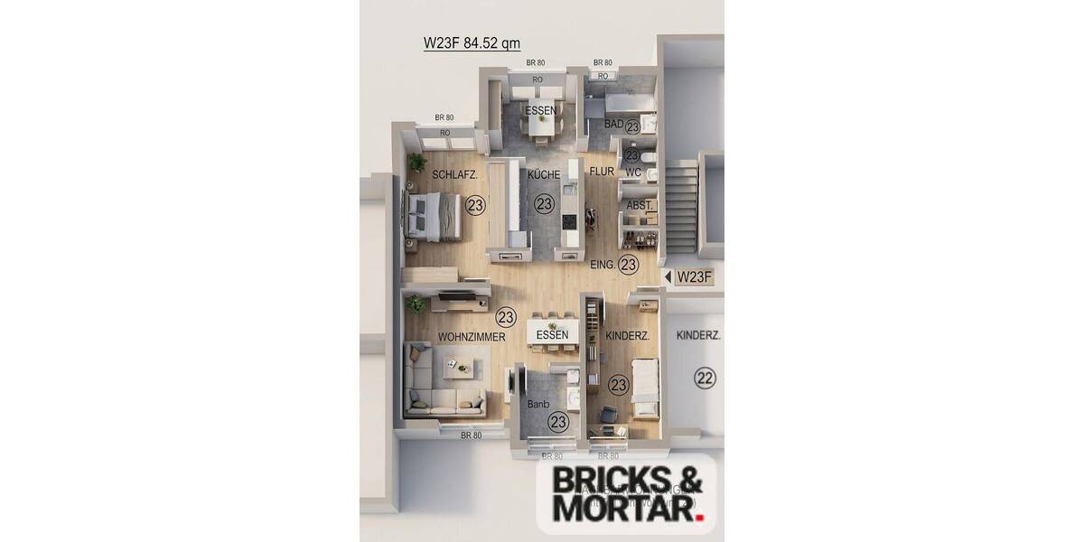 Etagenwohnung Tübingen / Waldhausen Waldhäuser-Ost - 3 Zimmer, 85 m&sup2;, 399.000&euro; | Angebot:25938995