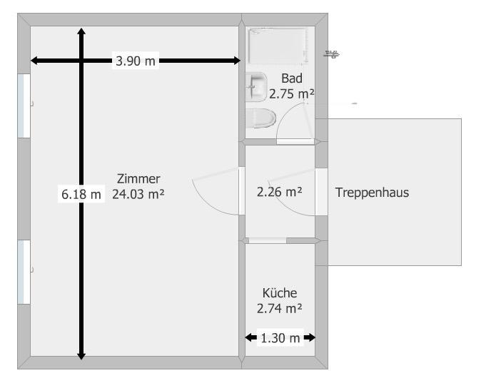 Etagenwohnung Weinstadt - 1 Zimmer, 31 m&sup2;, 410&euro; | Angebot:26338522