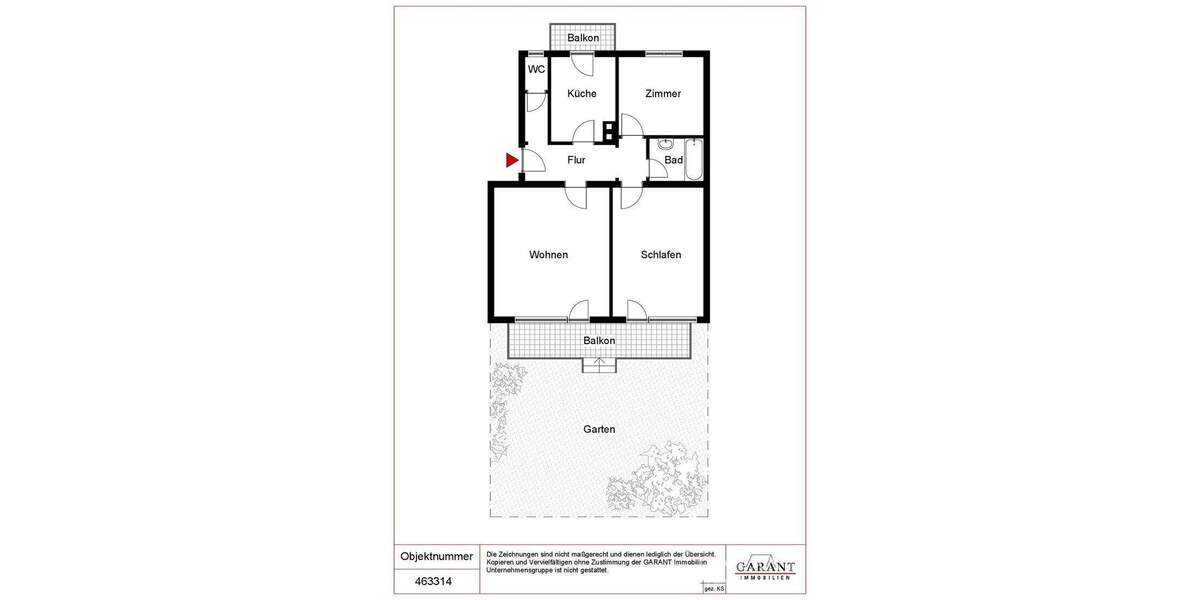 Erdgeschoss-Wohnung mit eigenem Garten und zusätzlichem Raum zur individuellen Nutzung 3 zimmer